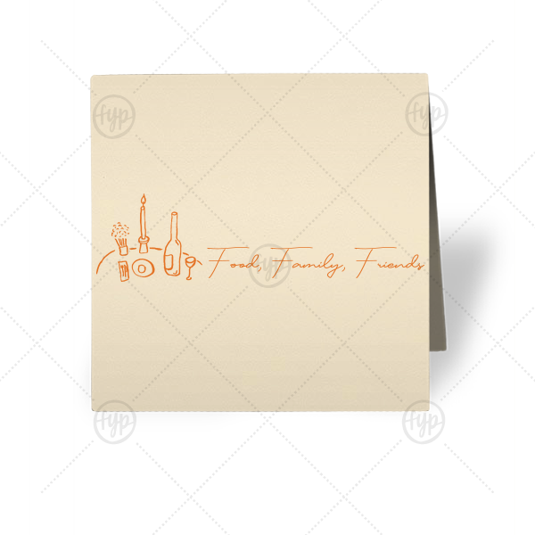 Food, Family, Friends Card Tempo Place Card (Foil)