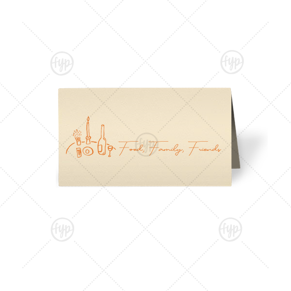 Food, Family, Friends Card Signature Place Card (Foil)
