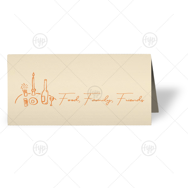 Food, Family, Friends Card Euro Place Card (Foil)