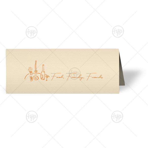 Food, Family, Friends Card Runway Place Card (Foil)