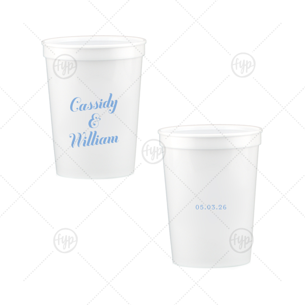 Relaxed Couples Name and Date Cup 12-oz. Stadium Cup (Ink)