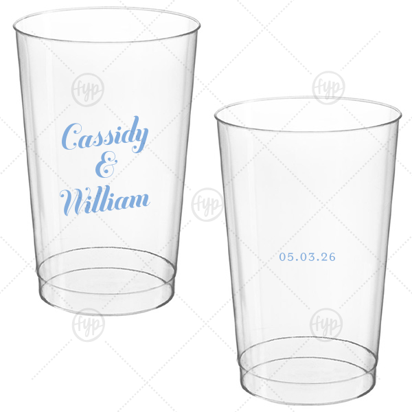 Relaxed Couples Name and Date Cup 14-oz. Hard Plastic Cup (Ink)