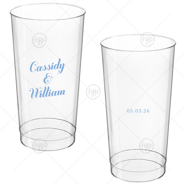 Relaxed Couples Name and Date Cup 16-oz. Hard Plastic Cup (Ink)