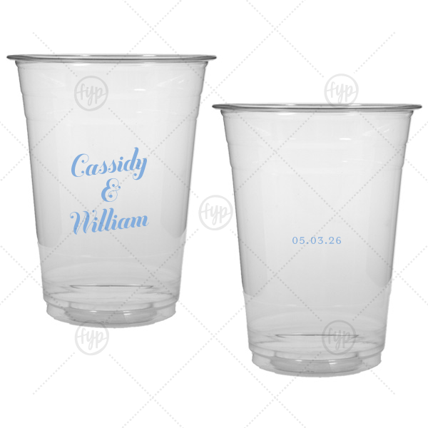 Relaxed Couples Name and Date Cup 16-oz. Soft Plastic Cup (Ink)