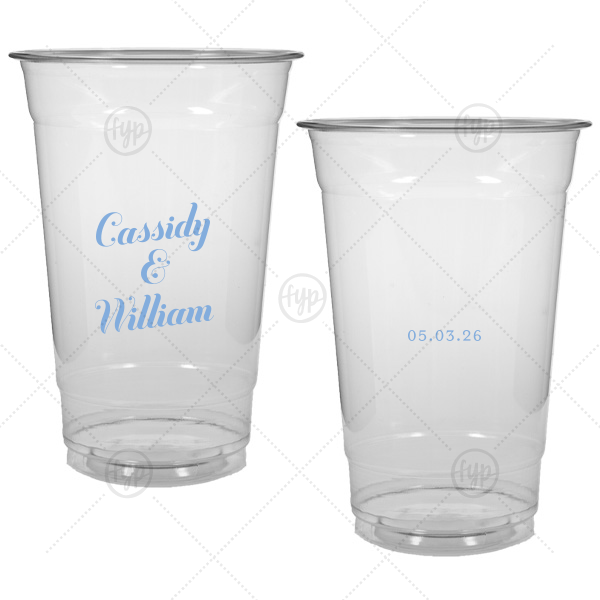 Relaxed Couples Name and Date Cup 20-oz. Soft Plastic Cup (Ink)