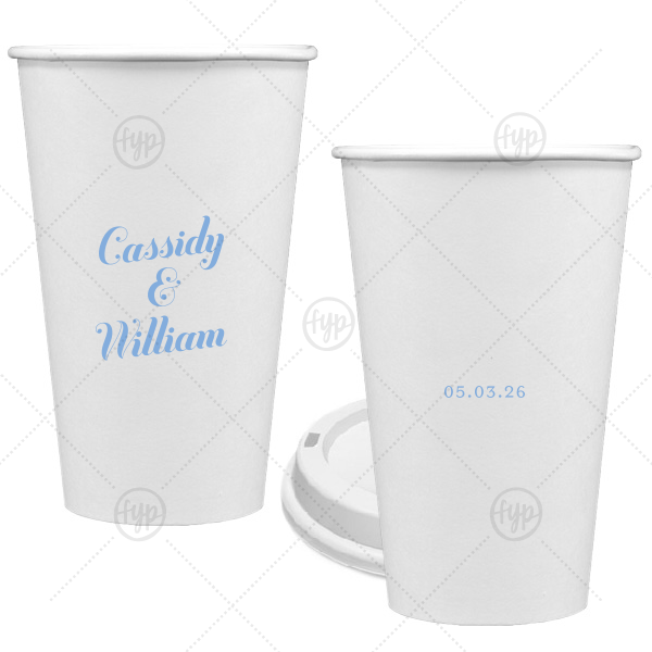 Relaxed Couples Name and Date Cup 16-oz. Single Wall Paper Hot Cup (Ink)