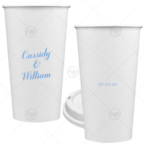 Relaxed Couples Name and Date Cup 20-oz. Single Wall Paper Hot Cup (Ink)