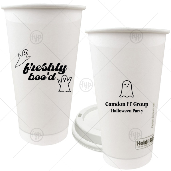 Freshly Boo'd Cup 20-oz.Double Wall Paper Hot Cup (Ink)