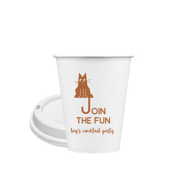Cat Join the Fun Cup 8-oz. Single Wall Paper Hot Cup (Ink)
