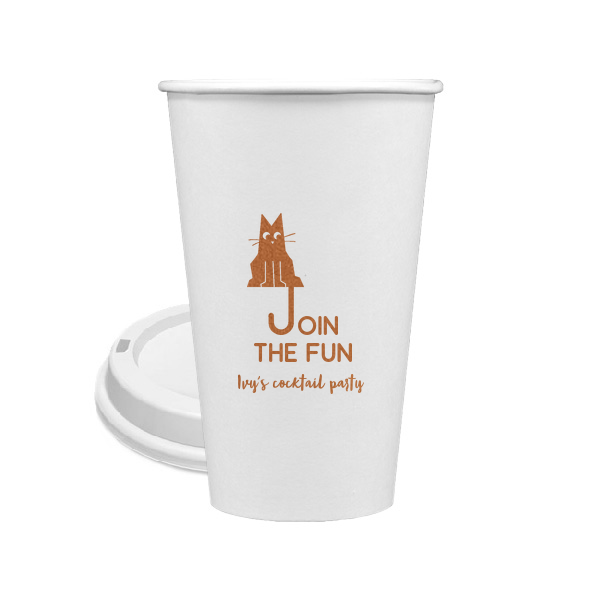 Cat Join the Fun Cup 16-oz. Single Wall Paper Hot Cup (Ink)
