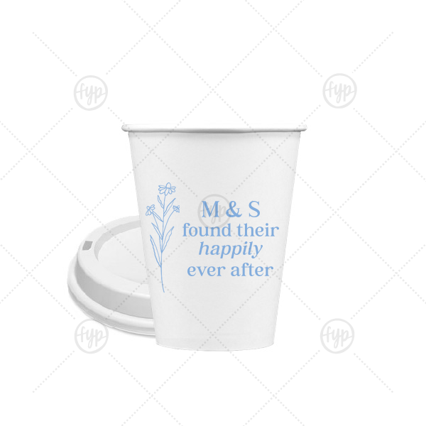 Happily Ever After Floral Cup 8-oz. Single Wall Paper Hot Cup (Ink)