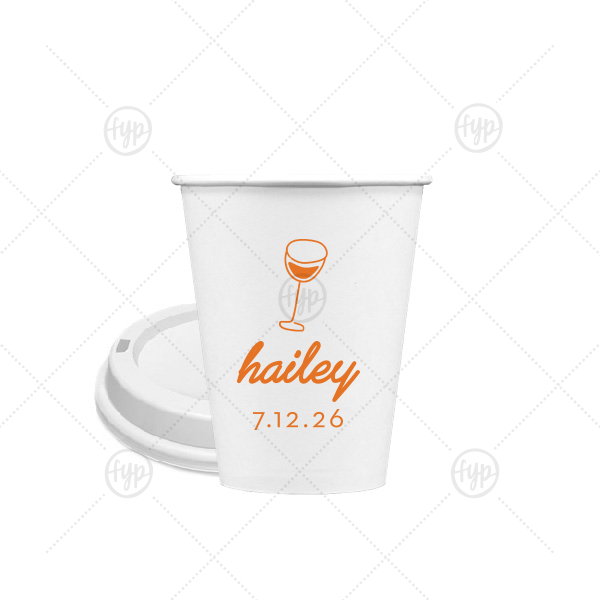 Minimal Bridal Shower Cup 8-oz. Single Wall Paper Hot Cup (Ink)