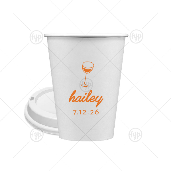 Minimal Bridal Shower Cup 12-oz. Single Wall Paper Hot Cup (Ink)