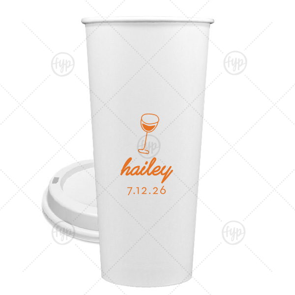 Minimal Bridal Shower Cup 24-oz. Single Wall Paper Hot Cup (Ink)