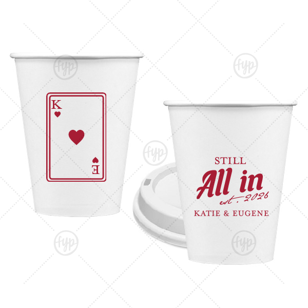 Playing Card Still All In Anniversary Cup 8-oz. Single Wall Paper Hot Cup (Ink)