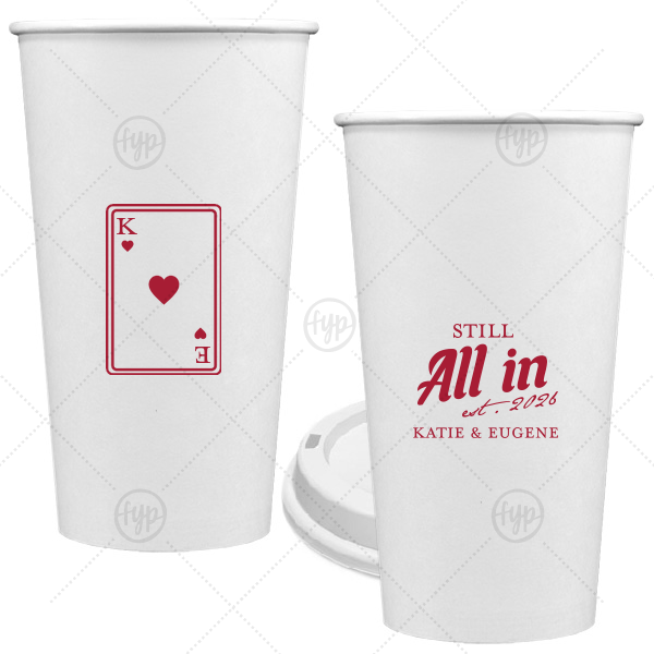 Playing Card Still All In Anniversary Cup 20-oz. Single Wall Paper Hot Cup (Ink)