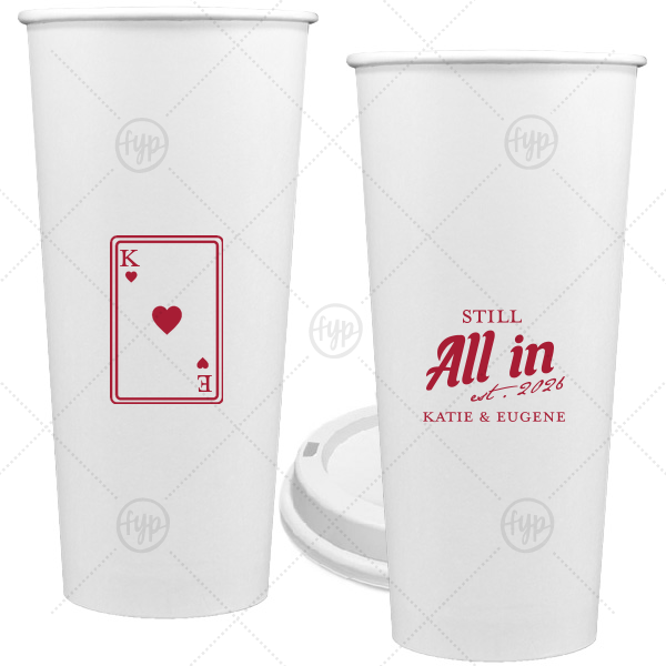 Playing Card Still All In Anniversary Cup 24-oz. Single Wall Paper Hot Cup (Ink)