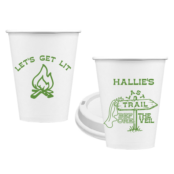 Camp Bachelorette Last Trail Cup 8-oz. Single Wall Paper Hot Cup (Ink)