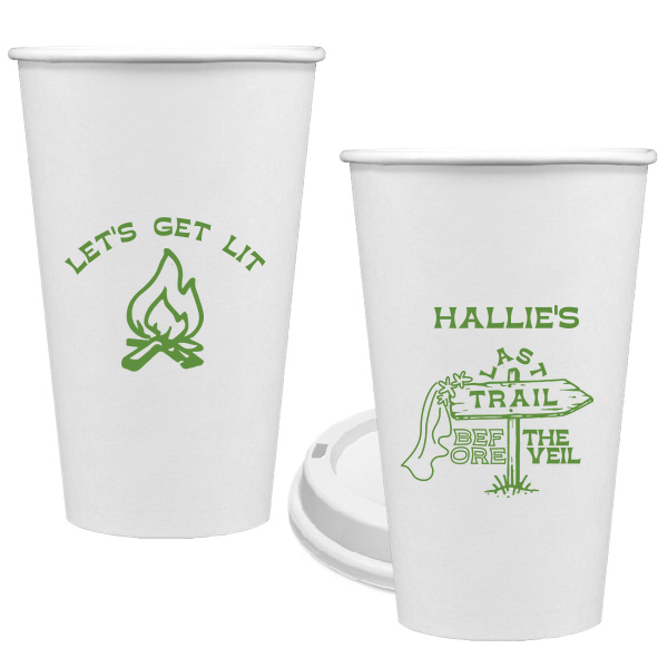 Camp Bachelorette Last Trail Cup 16-oz. Single Wall Paper Hot Cup (Ink)