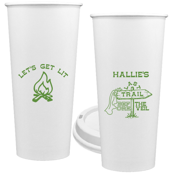 Camp Bachelorette Last Trail Cup 24-oz. Single Wall Paper Hot Cup (Ink)
