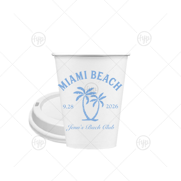 Bachelorette Beach Party Palm Breeze Cup 8-oz. Single Wall Paper Hot Cup (Ink)