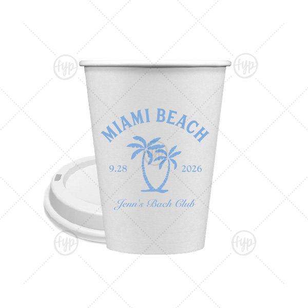 Bachelorette Beach Party Palm Breeze Cup 12-oz. Single Wall Paper Hot Cup (Ink)