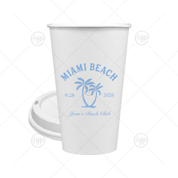 Bachelorette Beach Party Palm Breeze Cup 16-oz. Single Wall Paper Hot Cup (Ink)