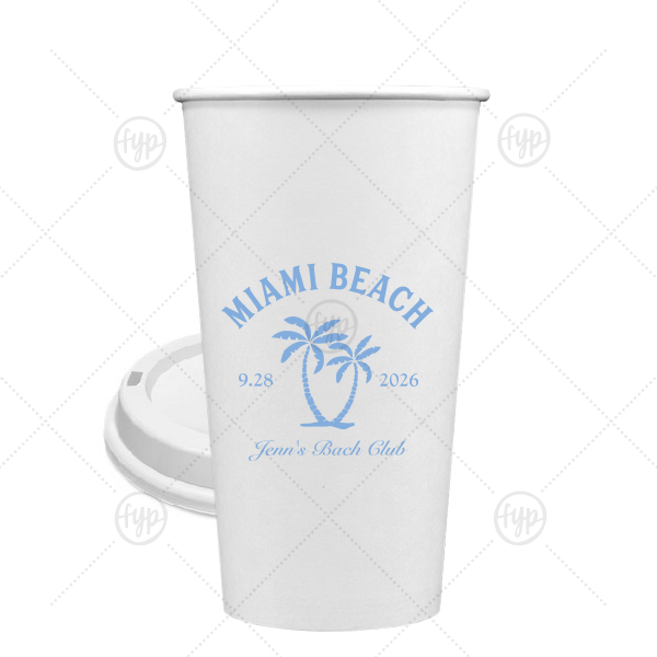 Bachelorette Beach Party Palm Breeze Cup 20-oz. Single Wall Paper Hot Cup (Ink)