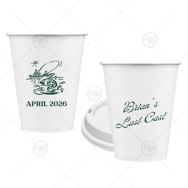 Bachelor Party Last Cast Cup 8-oz. Single Wall Paper Hot Cup (Ink)