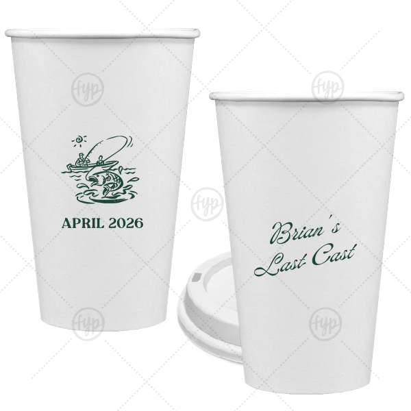 Bachelor Party Last Cast Cup 16-oz. Single Wall Paper Hot Cup (Ink)