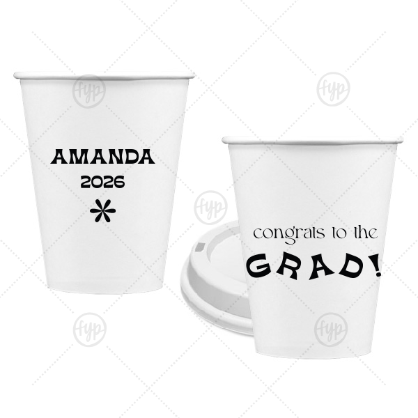 Congrats To The Graduate Cup 8-oz. Single Wall Paper Hot Cup (Ink)