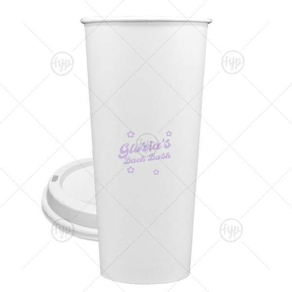 Bachelorette Blooms Personalized Cup 24-oz. Single Wall Paper Hot Cup (Ink)