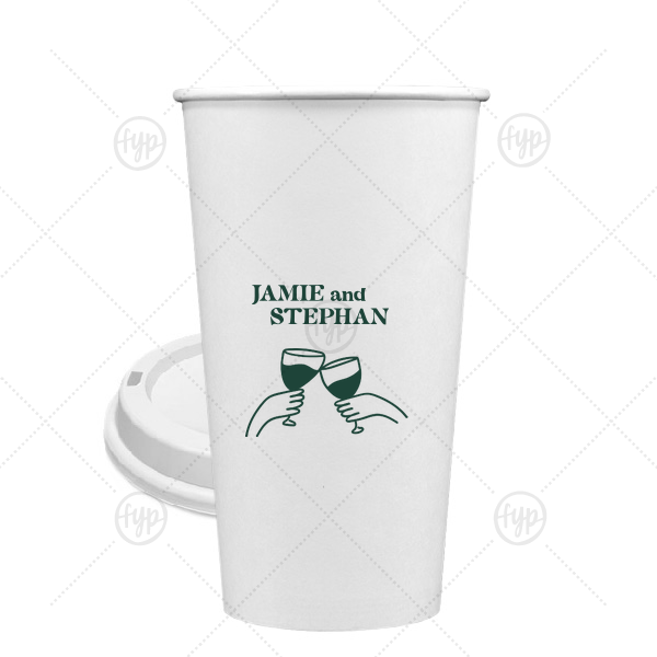 Cheers to Love Line Art Cup 20-oz. Single Wall Paper Hot Cup (Ink)