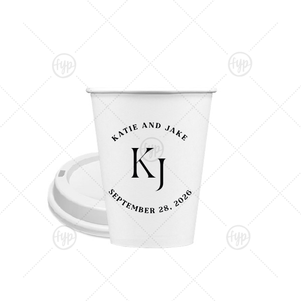Nuptial Arch Initials Cup 8-oz. Single Wall Paper Hot Cup (Ink)