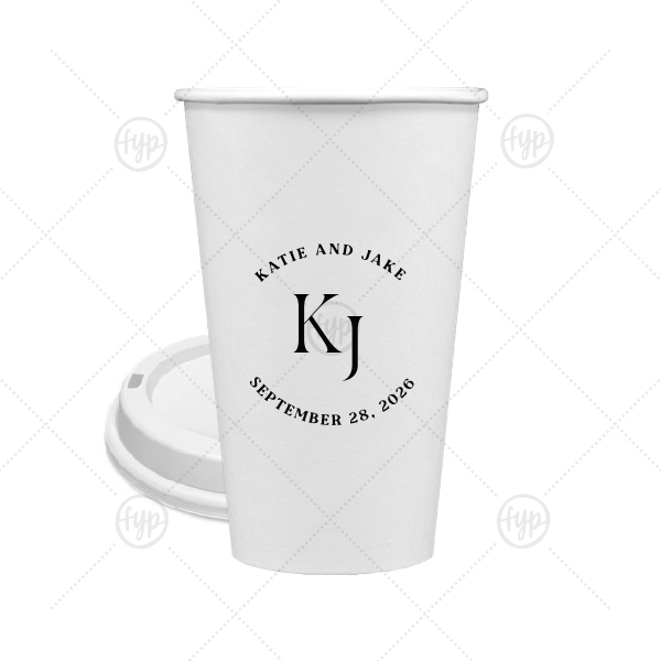 Nuptial Arch Initials Cup 16-oz. Single Wall Paper Hot Cup (Ink)