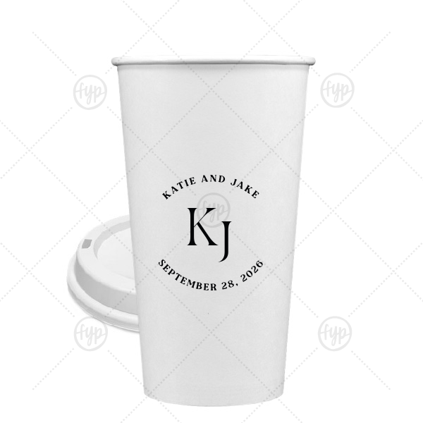 Nuptial Arch Initials Cup 20-oz. Single Wall Paper Hot Cup (Ink)