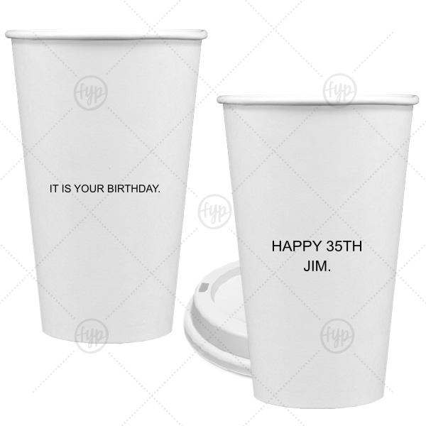 The Office Inspired Birthday Cup 16-oz. Single Wall Paper Hot Cup (Ink)