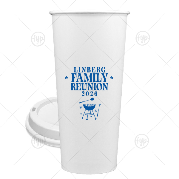 Grill & Stars Family Reunion Cup 24-oz. Single Wall Paper Hot Cup (Ink)