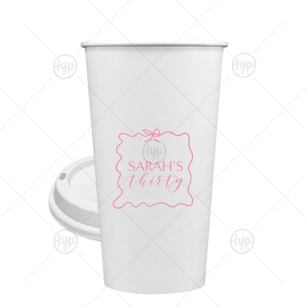 Ribbon Frame Birthday Bash Cup 20-oz. Single Wall Paper Hot Cup (Ink)