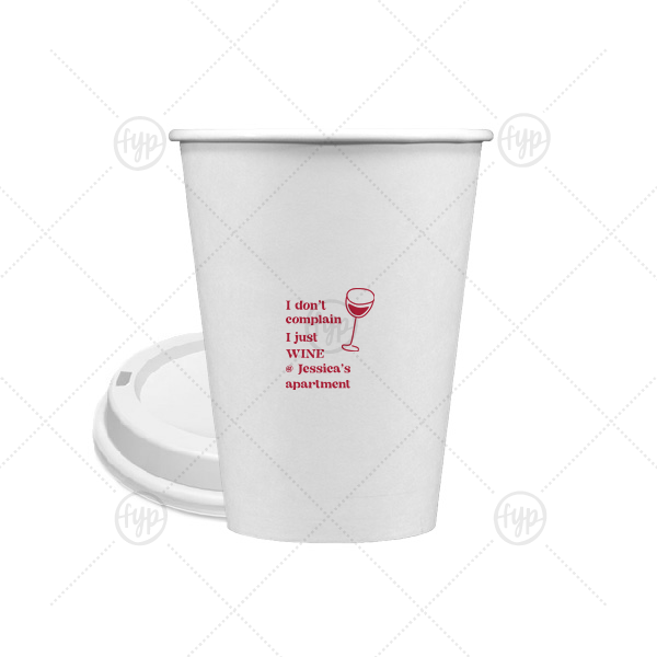 Witty Wine Welcome Cup 12-oz. Single Wall Paper Hot Cup (Ink)
