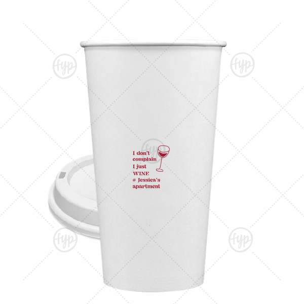 Witty Wine Welcome Cup 20-oz. Single Wall Paper Hot Cup (Ink)