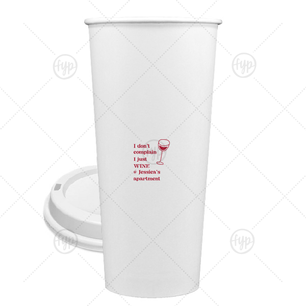 Witty Wine Welcome Cup 24-oz. Single Wall Paper Hot Cup (Ink)