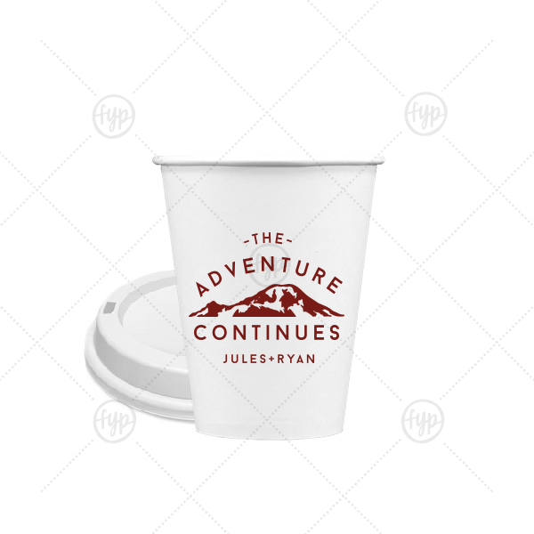 The Adventure Continues Cup 8-oz. Single Wall Paper Hot Cup (Ink)