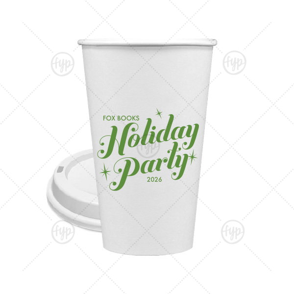 Sparkle Holiday Party Cup 16-oz. Single Wall Paper Hot Cup (Ink)