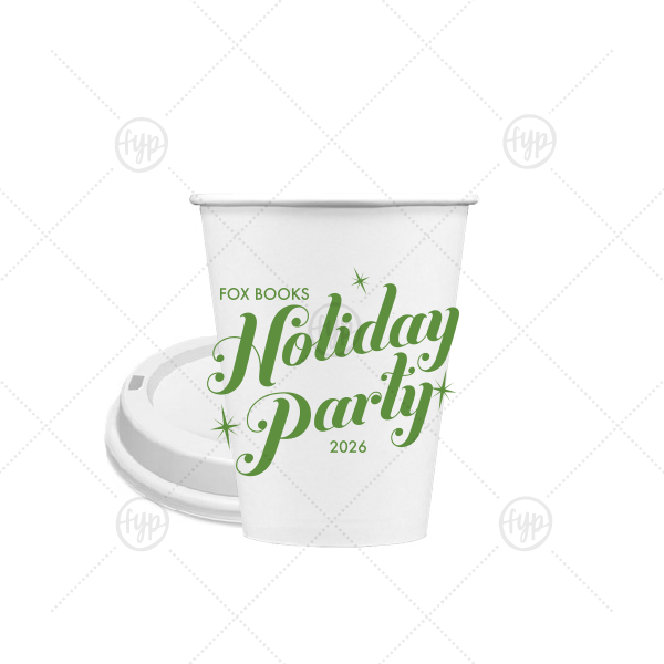 Sparkle Holiday Party Cup 8-oz. Single Wall Paper Hot Cup (Ink)