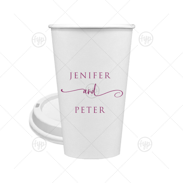 Swirl Script Duo Cup 16-oz. Single Wall Paper Hot Cup (Ink)