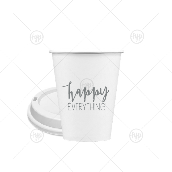 Happy Everything! Cup 8-oz. Single Wall Paper Hot Cup (Ink)