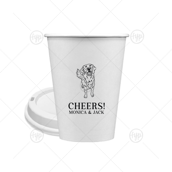 Golden Retriever Wedding Cup 12-oz. Single Wall Paper Hot Cup (Ink)