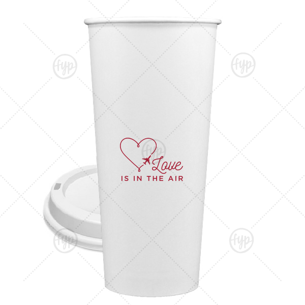 Love Is In The Air Cup 24-oz. Single Wall Paper Hot Cup (Ink)