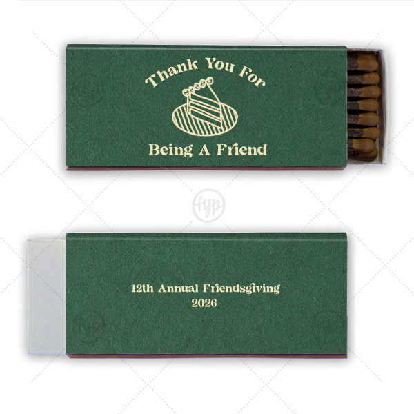 Thank You For Being A Friend Match Cigar Matchbox (Foil)